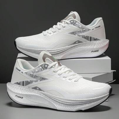 New Fashion Outdoor Sports Lace-Up Running Shoes, Comfortable For Competition, Marathon, Trail Running, Suitable For All Seasons