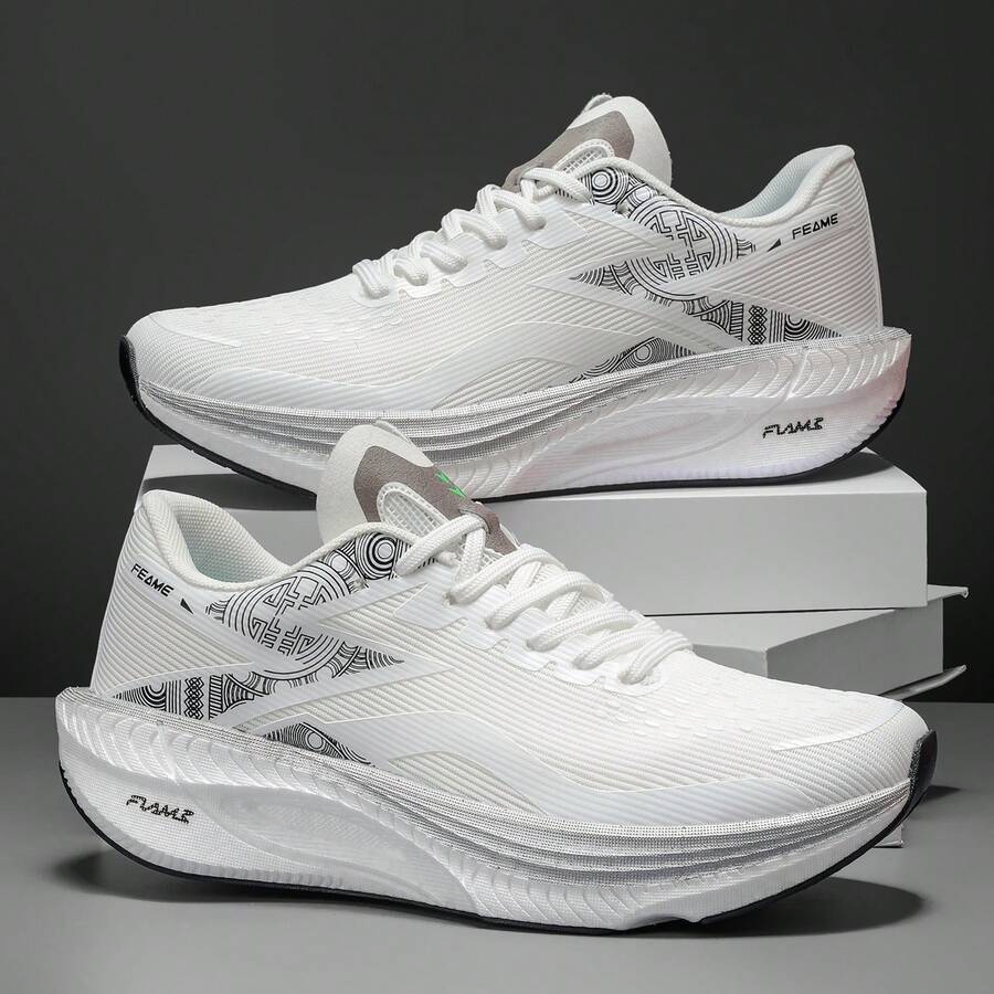 New Fashion Outdoor Sports Lace-Up Running Shoes, Comfortable For Competition, Marathon, Trail Running, Suitable For All Seasons