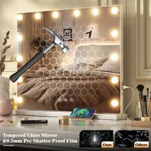 Favourite Gift Hollywo0d Mirror Vanity Make Up Mirror With 14 Lights LED USB  Mirror UK - White - View 3