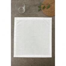 Ramanta Home Hemstitched Dinner Napkins Set Of 12 - White, 18x18 Inches - Premium Textured Cotton Soft Cloth Napkins - Durable And Reusable For Weddings Or Everyday Use,18inchx18inch(Setof12),White - 白色的 - 查看 6