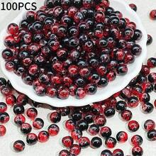 80/100 buc Mărgele de sticlă transparente Ombre 8mm/10mm pentru confecționarea bijuteriilor DIY lucrate manual, potrivite pentru brățări, coliere, accesorii, decorațiuni, ținute de zi cu zi și de petrecere - Burgundia - Vizualizare 13