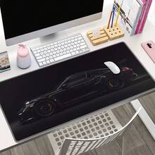1 buah Mousepad 911 GT3 RS: Alas Meja Mobil Hitam & Putih Agresif, Alas Meja Gaming Kantor, Aksesori Meja, Aksesori Komputer, Alas Anti Selip dan Tepi Jahit, Alas Mousepad Keyboard, Alas Meja Panjang Komputer untuk Gaming dan Kantor - MultiWarna - View 4