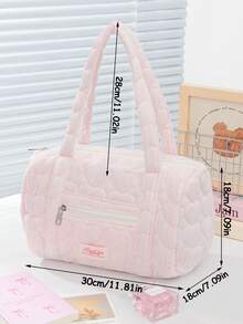 Fashionable Quilted Travel Bag Quilted Small Duffle Bag Gym Bag Floral Print Overnight Bag Weekend Commute Bag Lightweight Printed Floral Shoulder Bag  Travel Tote Bag Yoga Bag Small Size Travel Bag For Daily Life ,Travel ,Commute ,Sport , - 粉色 - 查看 7