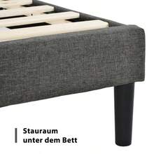 Marcos de cama - Gris oscuro + Lino + 90 cm x 200 cm - Ver 7