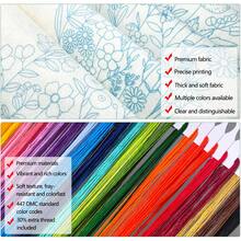 DIY Embroidery Kit - Includes Printed Fabric, Needles & Tools, Home Decor Artwork Featuring Lucky Black Cat, 3 Chickens, Flamingo Patterns, Handmade Gift, Wall Decoration