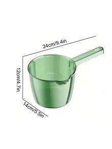 1个浴室水勺，家用耐高温透明长柄水勺，家居必备