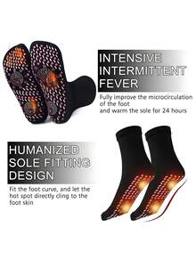 جوارب تسخين ذاتي، جوارب تدليك صحية، جوارب تدفئة القدم سميكة متوسطة الطول، جوارب مقاومة للبرد، جوارب تسخين ذاتي بنقاط الضغط، جوارب تدليك القدم حرارية - متعدد الألوان - مشاهدة 2