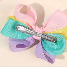 2 Piezas de Pinzas de lazo de colores caramelo para niñas pequeñas , accesorios para el cabello de niños y adolecentes , adecuados para el dia - Multicolor - Ver 4