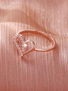 1 chiếc nhẫn vương miện Zirconia thời trang đa năng, phong cách Châu Âu và Châu Mỹ, quà tặng cho phụ nữ vào ngày lễ tình nhân, ngày của mẹ, sinh nhật, tiệc tùng - Hoa hồng vàng - Xem 3