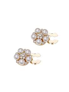 1/2/4 pièces Ensemble de boutons strass de 21 mm pour femmes, Ensemble de boutons perle, Clips de boutons amovibles, Boutons fleurs en cristal pour vêtements, Boutons avec pinces, Convient pour les robes, les tenues de soirée, les accessoires de chemise - Multicolore - Voir 15