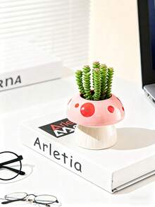 1 chậu trồng cây hình nấm, chậu cây mọng nước nhỏ dễ thương có lỗ thoát nước, thích hợp cho trong nhà và ngoài trời, nhiều màu (đỏ, xanh dương, hồng, xanh lá cây), trang trí ngoài trời hình nấm, chậu trồng cây hình nấm mini vui nhộn, lưu trữ trên bàn phòng khách, trang trí ban công - Nhiều màu - Xem 8