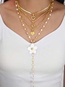 Bộ dây chuyền dài tua rua đính đá hình thánh giá phong cách Hip Hop cổ điển thanh lịch 4 trong 1, vòng cổ choker nhiều lớp độc đáo dành cho nữ, thích hợp cho mùa hè, tiệc tùng, dịp trang trọng, đeo hàng ngày - màu sắc - Xem 7