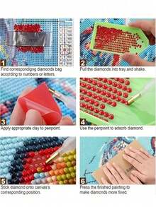 1 Bộ tranh đính đá, Phong cảnh bãi biển, Bộ tranh khảm kim cương 5D tự làm, Trang trí nhà bằng nghệ thuật kim cương, Nhiều kích cỡ, Không khung - XY1-564 - Xem 9