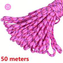 10/100m/Pack Neon Camouflage Multi-Color 7-Strand Core Paracord For Tent, Camping, Emergency, Outdoor Use. Versatile Utility Rope For Leash, Lanyard, Bracelet, Clothes Line - 50 Meters - View 35