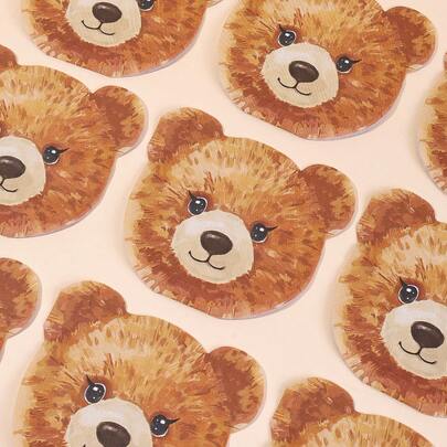 20/40/60/100张，可爱棕熊造型一次性派对餐巾纸，适用于婴儿派对、熊主题派对、甜点鸡尾酒会、晚餐装饰等，适合男孩女孩熊主题派对，尺寸为13 x 13英寸。