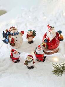 1pc Creative Mini Christmas Santa Resin Figurine Christmas Decor Gift For Table & Living Room Sculpture For Office Decor, Graduation Decorations, Bedroom Decor, Birthday Gifts, Room Decor - Multicolor - View 1