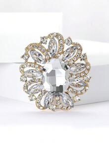 女士奢华水钻胸针，男女通用水晶玻璃花朵别针，婚礼配饰胸针，宴会服装配饰/朋友聚会徽章礼物 - 中型玻璃(0029) - 查看 18