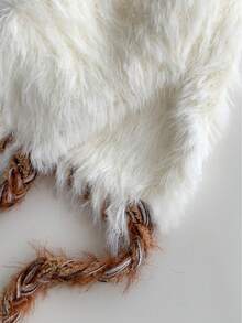 1 căciulă pufoasă tricotată manual pentru femei, groasă și călduroasă, elegantă, versatilă, măgulitoare, design cu clape pentru urechi, toamnă/iarnă