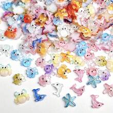30/90/150/210pcs Mini Resin Ocean Creature Charms - Styles Include Fish, Starfish, Seahorse, Crab, Shell, Suitable For Nail Art, Phone Case Decor, DIY Crafts - Soft Color Tone Ocean Animal Miniatures (Assorted Styles Shipped Randomly), Mini Gift - Multicolor - View 4