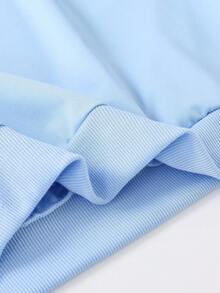 1件男童滑板风街头元素印花圆领卫衣，柔软舒适，春秋季日常休闲服 - 藍色 - 查看 5