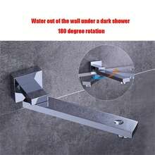 时尚黑色不锈钢方形雨淋式花洒 - 可旋转，隐藏式壁挂设计，轻松调节水流，适用于家庭和酒店浴室，简约浴室装饰，不锈钢饰面 - 彩色 - 查看 5