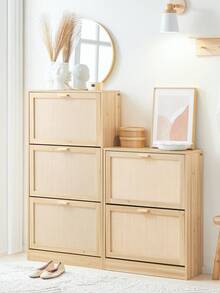 SoBuy FSR160-N, 2 Flip-Drawers Shoe Cabinet Shoe Rack Shoe Storage Cupboard Organizer, W60 X D24 X H80cm - Brown - View 11