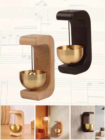 1개 도파민 마그넷 우든 구리 벨, 수제 구리 차임 도어 리마인더, 냉장고 마그넷 장식 선물, 천연 소재