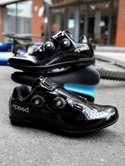 Professional Cycling Lock Shoes Cycling Unisex High-Quality Casual Cycling Shoe Compatible With Indoor Riding Road Bicycle Stable And Cushioned Sole Secure Rotating Buckle Without Tie Strap Professional Cycling Shoes Comfortable And Breathable Lining