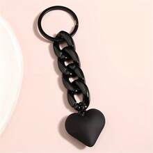 1/2 Pieces Heart & Chain Keychain Solid Key Ring Minimalist Bag Accessory Valentine's Day Jewelry - Multicolor - View 2