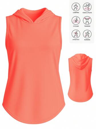 女式透气无袖背心，专为炎热天气设计，适合跑步、骑行和户外运动。经典背心版型，适合所有体型，可搭配短裤、紧身裤或运动套装。