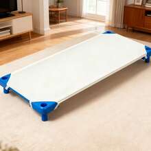 1 pezzo Lenzuolo con angoli elastici per lettino neonato, in colore solido traspirante, adatto come coperta per materassino per riposino all'asilo - Multicolore - Visualizzare 6