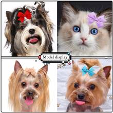 10/20pcs Solid Color Tailcoat Ribbed Ribbon Pet Hair Accessories, Fashionable And Simple Accessories For Cats And Dogs, Suitable For All Seasons, Pet Decoration Products, Wedding Party Pet Hair Decoration For Valentine's Day, New Year, Christmas And Other Cccasions, Decoration, Puppy Keep Decoration, Dog And Cat Stuff. - Multicolor - View 6