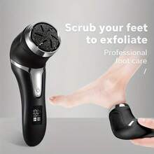 CGECGE Electric Callus Remover Foot Sander/Electric Foot Grinder, Absorbs Debris While Grinding, USB Charging, LED Digital Display, Waterproof And Easy To Clean, Replaceable Grinding Head, Professional Exfoliation / Dead Skin / Keratin - 黑色 - 查看 7