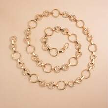 Punk Style Metal Ring Body Chain, Vintage Decor For Dresses And Waist Belts