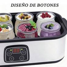 Yogurtera inteligente con termostato y capacidad para 8 tazas, diseño compacto, específicamente diseñada para la fermentación probiótica. Cuenta con fermentación a temperatura constante con temporizador incorporado, sencilla y fácil de limpiar. Incluye tarros de cristal sin BPA gratuitos para preparar yogur, kéfir y natto caseros. - Tipo de Enchufe A USA (110-127V) - Ver 7