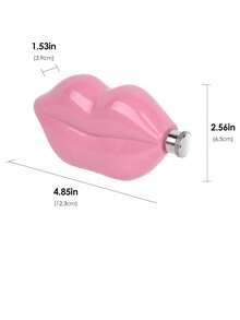 1pc 5oz Stainless Steel Lip-Shaped Kettle - Polished Metal, Hand Wash Only, Suitable For Kitchen And Dining, Pink And Red