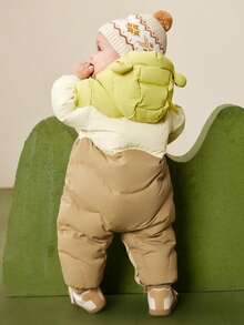 mini bala Barnens trippelskyddande dunsnöoverall vinter 2025, söt babysparkdräkt - Aprikos gul - Visa 3