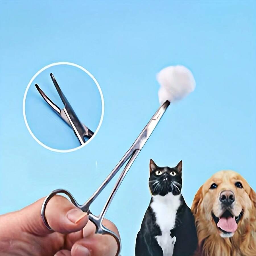 宠物猫狗止血脱毛镊子、耳部清洁夹、宠物毛发清洁针、耳部修剪镊子、手工工具 - 彩色 - 查看 1