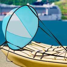 HOHOBLA Paddle Board Sails,Durable Paddle Board Wind Sail,Foldable Simle Sail,Blue,Round Downwind Sail,Kit Kayak Wind Sail Kayak Paddle Board Accessories,For Paddle Boards, Kayaks, And Canoes. [US STOCK, Christmas Gift] - Blue - View 3