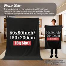 Dank Themed Plush Blanket| Soft, Breathable, Flannel Throw, Mixed Color, 250-300 G/², Polyester, Digital Printed, Suitable Office, Home, Car Use XLOO - Black - View 8