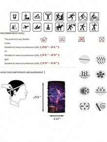 3件套颈套式面罩，透气防紫外线防风，适合滑雪、钓鱼、徒步、骑行等运动，无缝拉法帽式滑雪面罩，男女通用防尘防风 - 彩色 - 查看 5