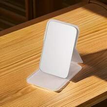 1pc Elegant Portable Folding Makeup Mirror, Vanity Stand, Plastic Surface, Suitable For Dorm, Room Decor, Travel And Outdoor Beauty