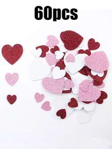 120/60pcs Heart-Shaped Self-Adhesive Stickers, Colorful Glitter Heart Stickers, Suitable For Valentine's Day Handmade Materials, DIY Cards, Box Sealing Stickers, Commercial Product Packaging Sealing Stickers, Gift Box Decoration Bag Packaging Labels - Multicolor - View 10