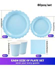 20/40/60/80/100 Disposable Cutlery Set, Including 7-Inch Paper Tray, 9-Inch Paper Tray, 9-Ounce Cup, Napkins, Suitable For Daily Gatherings, Birthday Parties, Bridal Showers, Baby Showers, Clubs, Weddings, Tea Parties, Picnics, Outdoor Outings, And Themed Parties. Kitchen And Restaurant Supplies, Paper Trays, Paper Cups, Tissues, Celebratory Events, Disposable Paper Trays, Disposable Paper Cups, Surprise Parties, Birthday Decorations - Multicolor - View 11