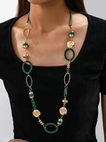 1 pieza Collar largo personalizado y de moda, adecuado para regalos y uso diario - Verde - Ver 1