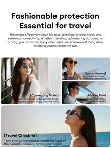 Lenovo GS103 Fashionable AI Smart Glasses, Conversation Translator, Work Assistant, HD Calling, Noise Cancelling Headphones And Glasses 2-In-1, Long Battery Life, Overseas Work And Travel, Real-Time Face-To-Face Translation, Wireless Smart Glasses