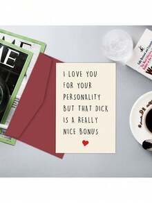 1pc Special Anniversary Card, Funny Rude Dirty Birthday Valentine's Card For Husband Boyfriend Him Fiance Men Back To School - 單件 - 查看 5