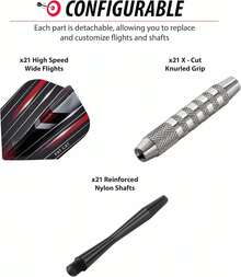 Fat en un Frasco de los Dardos:Dardos de Punta de Acero con Recipiente de Almacenamiento/Viajes, 19 Gramos (Paquete de 15, 21 y 27 Dardos) - Tarro con 15 dardos - Ver 12