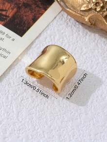 1pc Minimalist Curved Design Fake Ear Cuff Double Hoop Earrings, Women Jewelry, Punk Chic Ear Cuff Accessories