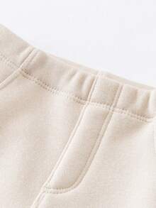 mini bala 2025年冬季女婴保暖打底裤，柔软舒适保暖裤 - 淺卡其 - 查看 6